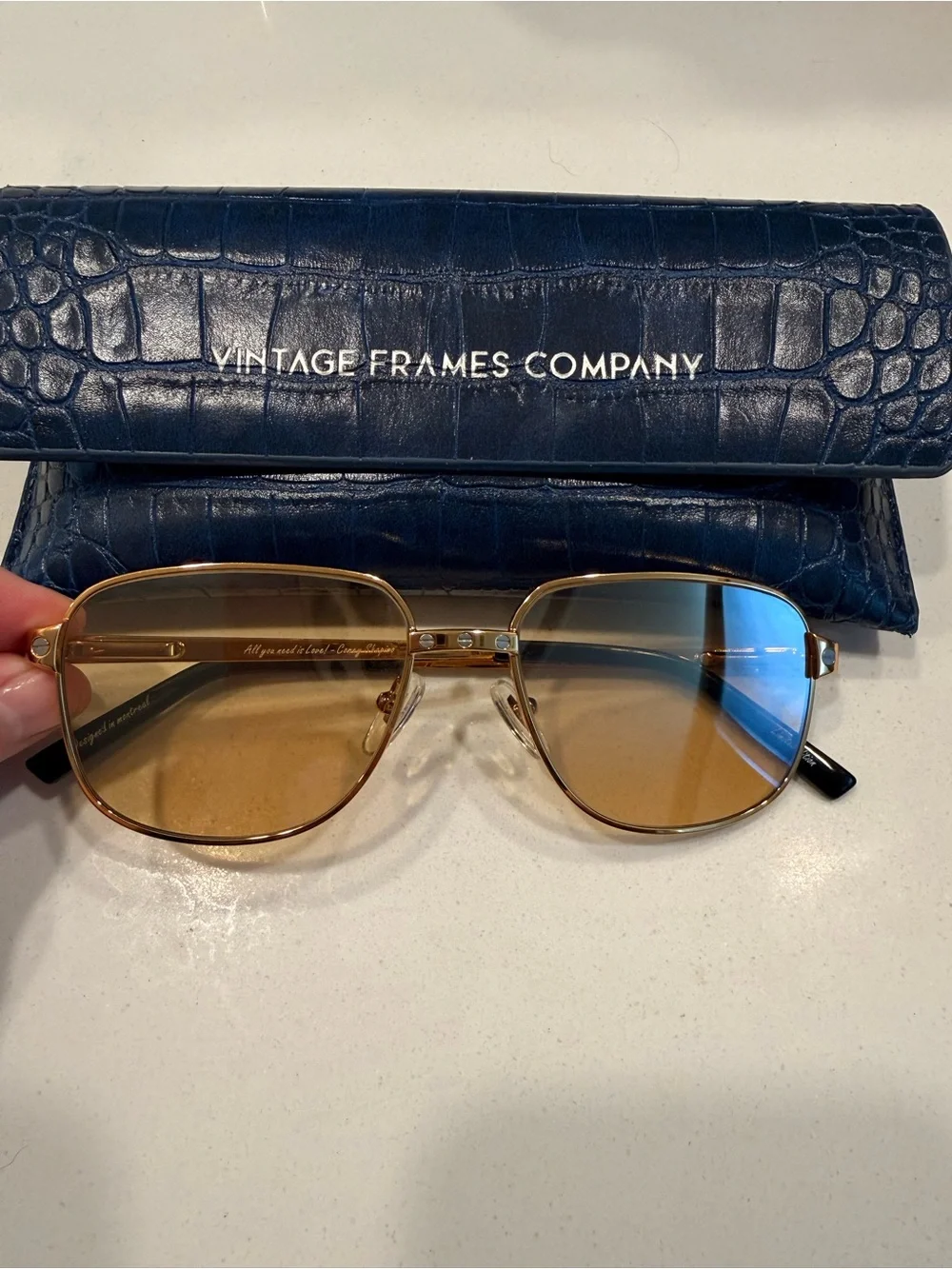 Vintage Frames Love Collection 24karat Gold Sunglasses.